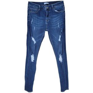 Legen London Womans Distressed Whisking Skinny Denim Jeans Hight Waist 30x30
